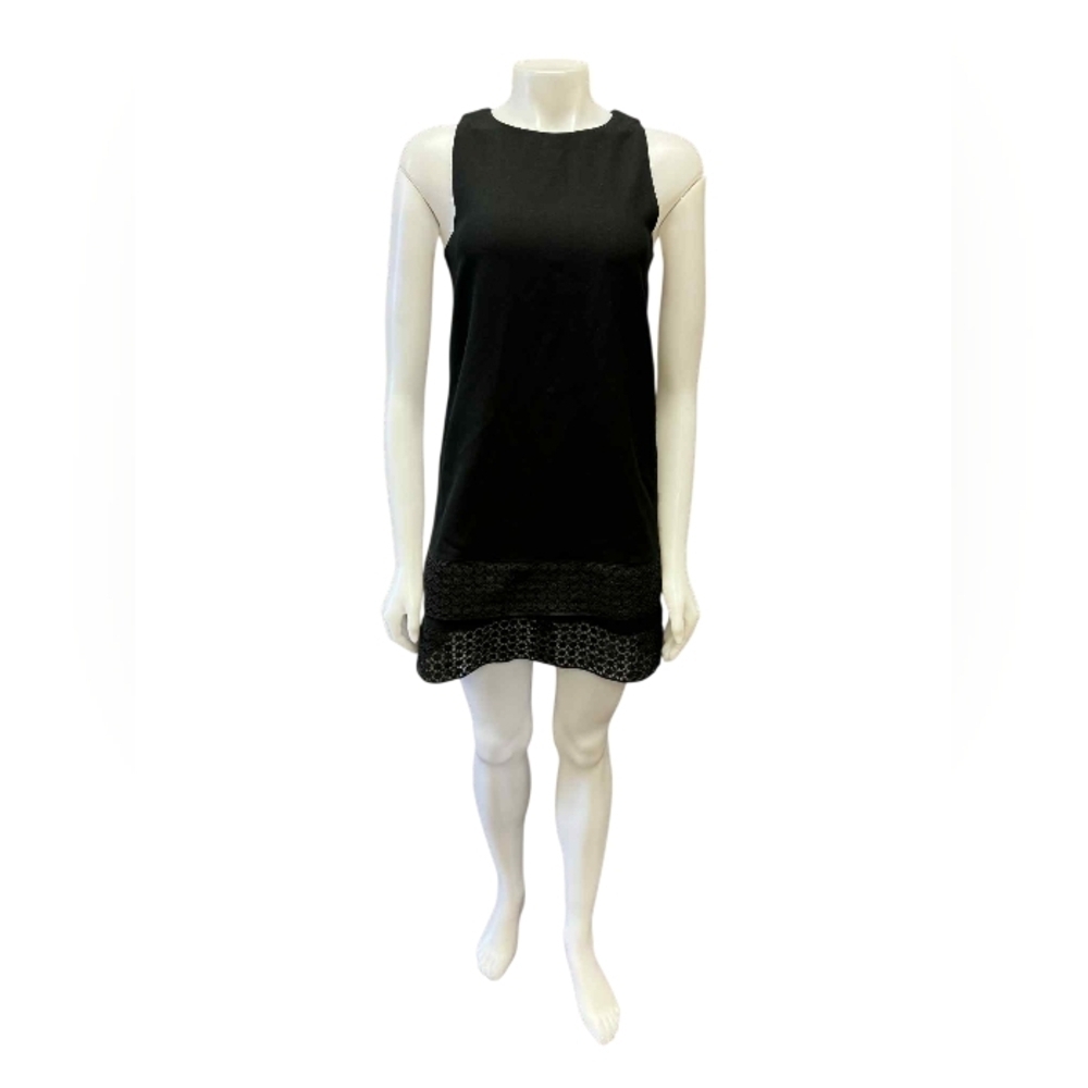 Banana Republic A Line Dress Boxy Cut Sleeveless Black Lacey Size 2
